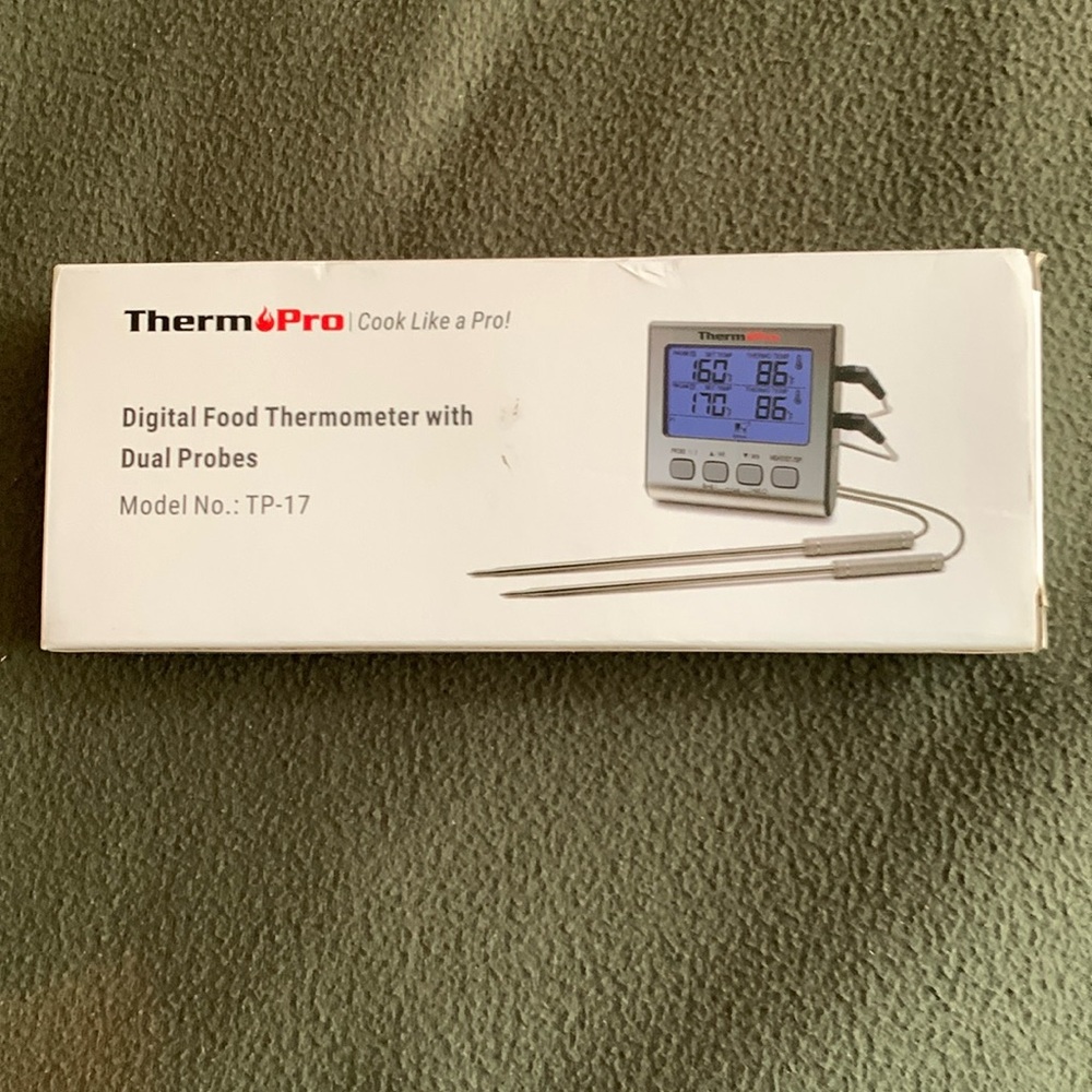 NIB ThermPro digital food thermometer with dual probes.